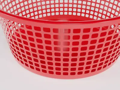 PLASTIC BASKET 001 - 2 PIECES Low-poly 3D model