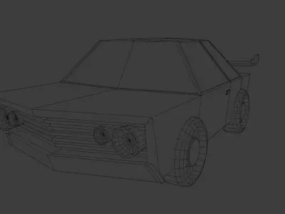 Low poly simple car Free low-poly 3D model