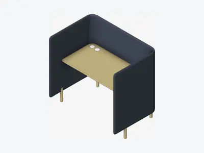 Furniture - Desk - Contemporary - Flame - Feet Low-poly 3D model