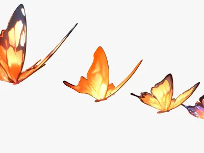 Fantasy Butterfly Anime Style Low-poly 3D model