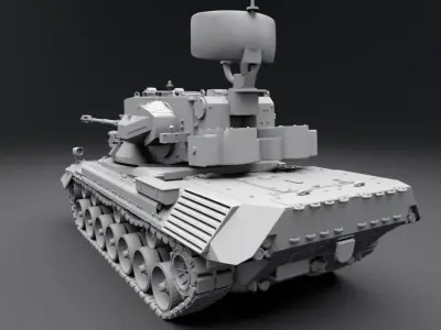 Flakpanzar Gepard Scale Model 3D print model
