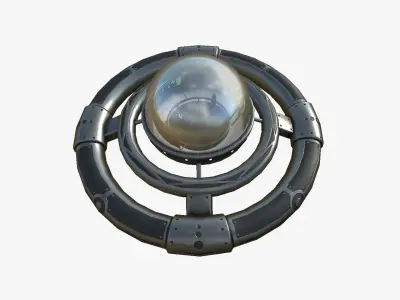 Alien Spaceship UFO E03 Dark Steel - Sci Fi Spacecraft Design Low-poly 3D model
