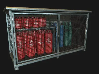 Low Poly PBR Gas Bottle Complete Collection Low-poly 3D model