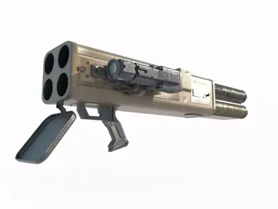 Future sci-fi weapon rocket launcher 3D model