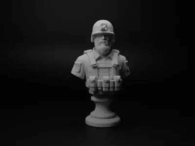 Recon Soldier Bust Chess 3D print model purchase