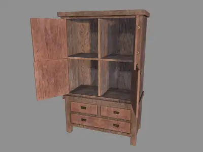 Old Cupboard Low-poly 3D model