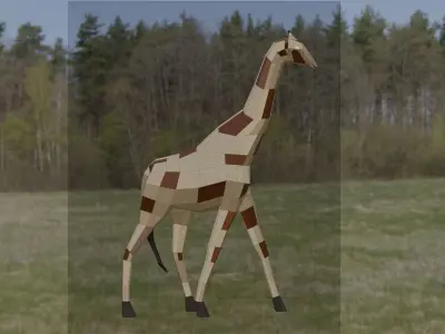 3D Low Poly Giraffe Model Free low-poly 3D model