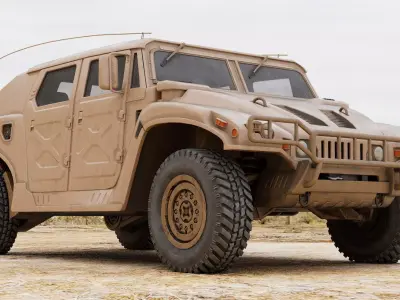 Military Vehicle Humvee HMMWV Concept Coyote Color 3D model