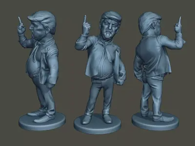 Donald Trump Finger Up 3D print model