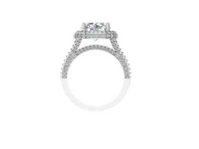 Solitaire Engagement Art Deco Ring 3D print model