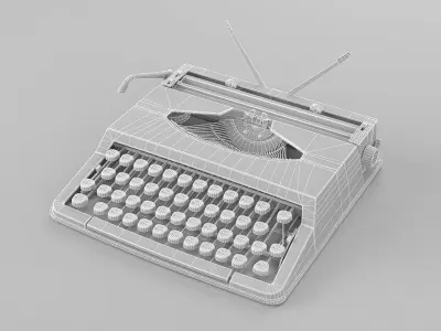 Vintage Typewriter Low-poly 3D model