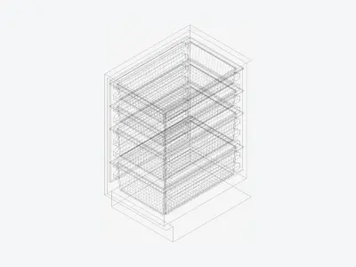 Storage Unit - Under Bench - Integral - Type 3 Low-poly 3D model