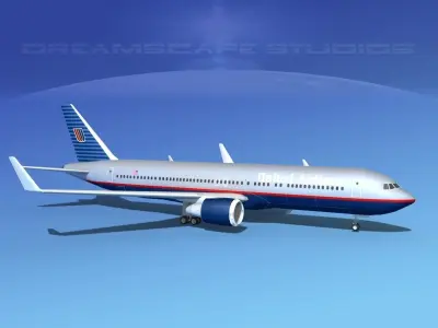 Boeing 767-300 United Airlines 2 3D model