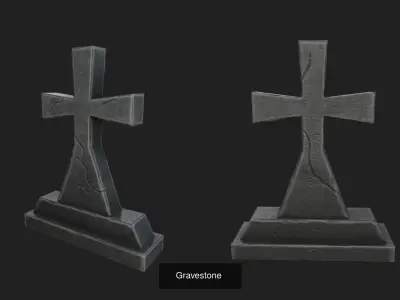 Gravestone collection 3D Model Pack