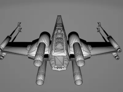 STAR WARS Rebel X-Wing Spaceship - Low Poly Game - FBX MODEL Low-poly 3D model