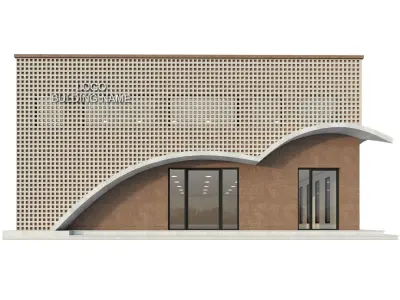 Modern Commercial Building No9 Low-poly 3D model