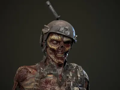 Military zombie set 3 Low-poly 3D model