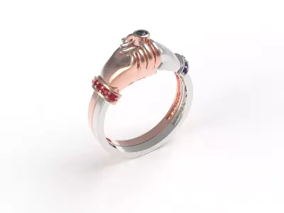 Couple Hand Ring 3D print model