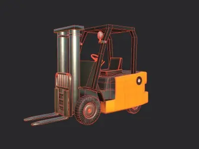 forklift Low-poly 3D model by wolffox from CGTrader