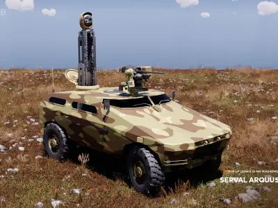 Serval Arquus VBMR-L Pop-Up LiDAR  Remote Weapon Station 3D model