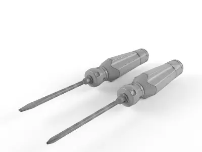 Phillips and Straight Screwdriver 3D model