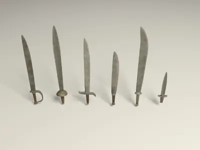 Swords five Low-poly 3D model