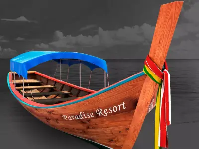 3D Boat model thai long - thai long 3D model
