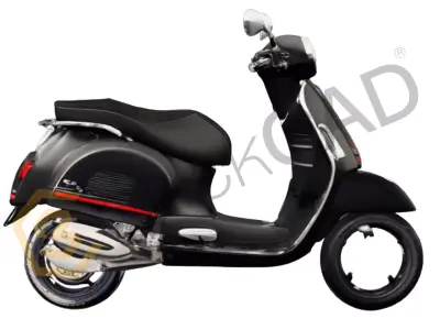 Vespa GTS Scooter 3D Model High Detail Free 3D model