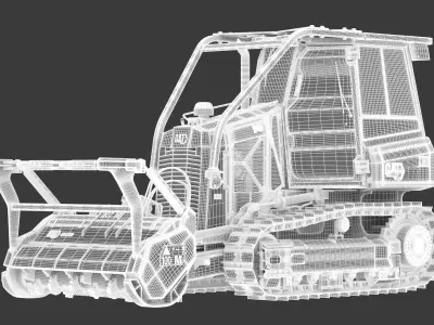CAT Small Dozers D1 Mulcher 3D model