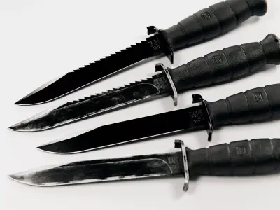 Glock Field knife FM 78 and FM 81 - color and wear variants 3D model