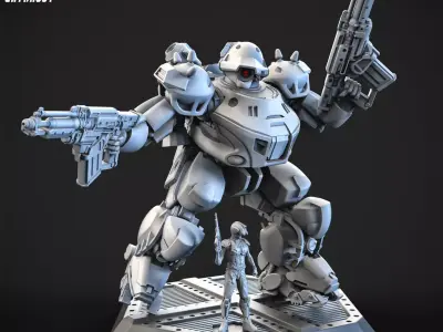 Overweight Gear Jaeger 75mm Plus Pilot 3D print model