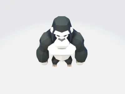 Lowpoly gorilla Low-poly 3D model purchase