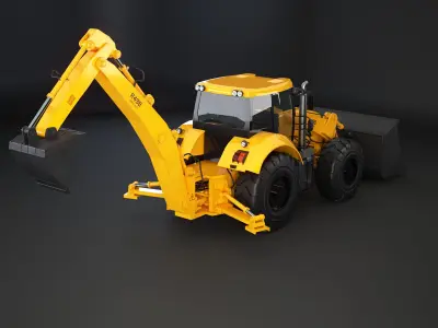 Generic Large Backhoe Loader 3D model