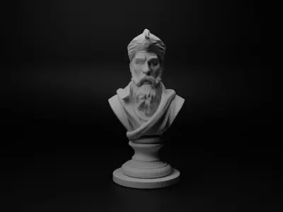 Ottoman Janissary Bust Chess 3D print model get