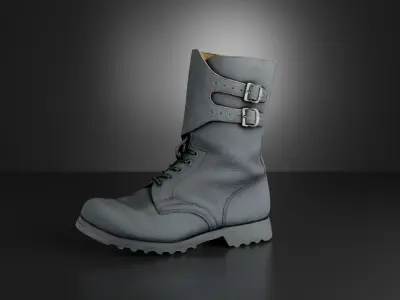 Cold war army boot Yugoslavs People Army combat boots Low-poly 3D model