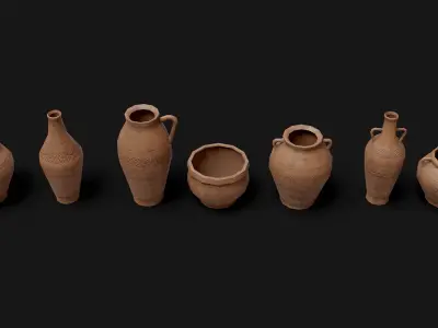 Old Clay Pottery Low-poly 3D model
