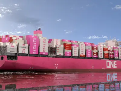 ONE Container ship 3D model