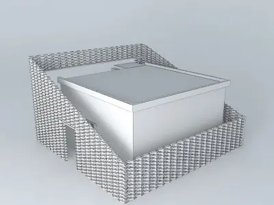 small one room detail office 3D model