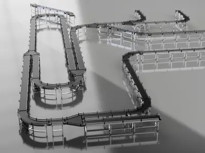 Conveyor Belt Assembly Line 3D model purchase