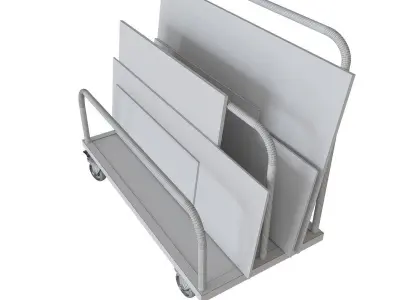 Novo metal industrial workshop cart with wheels 3D model