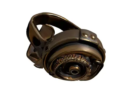Steampunk Gear Mechanical Ring Low-poly 3D model