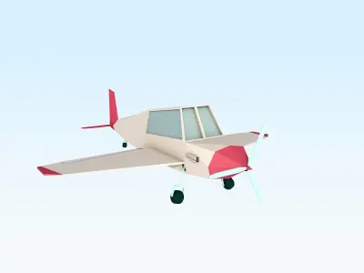 Cartoon Low Poly Plane Free low-poly 3D model