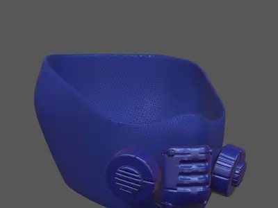 Gas mask helmet 3d model scifi Low-poly  Low-poly 3D model 6