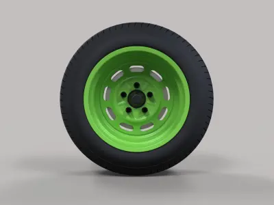 Wide car wheel 3D model