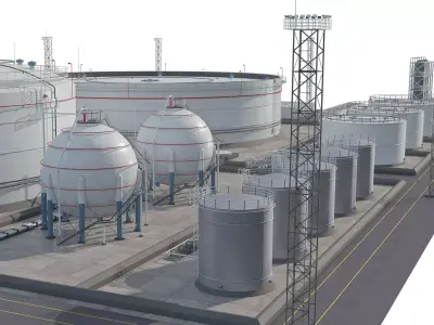 Oil Storage Facility 3D model