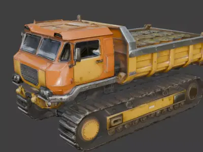 Realistic Hard Sci-Fi Industrial Tracked Hauler 3d Low-poly 3D model