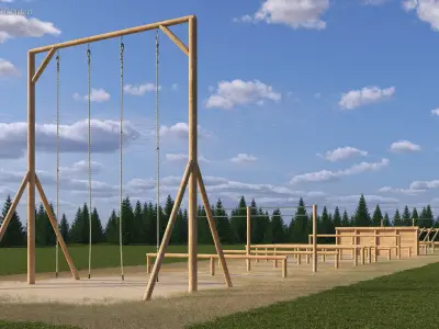 Military Obstacle Course Fur 3D model