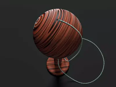 Vintage Cup-and-Ball Toy 3D model