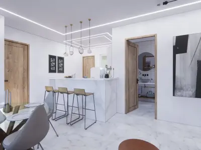 Complete interior House project 3d Model Free 3D model