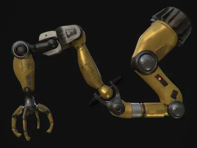 Mechanical Arm Rigged Low-poly 3D model